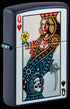 Zippo 48723 vžigalnik Queen of Hearts, Navy Matte